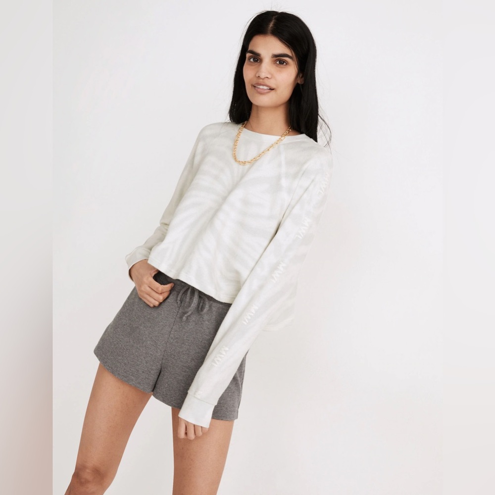 MADEWELL MWL Tie-Dye Crop Sweatshirt in Morning Mist Size Small